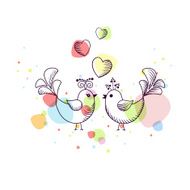 The outline of the birds on a white backgroun