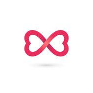 Heart infinity loop butterfly icon design template elements