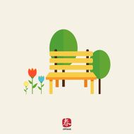 Park bench and trees