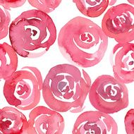 hand drawn watercolor roses seamless pattern N11