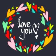 Doodle hearts frame