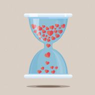 Hourglass with heart - vector illustration