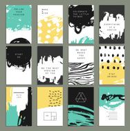 Hand drawn set with artistic invitations
