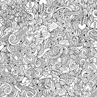 Cartoon vector hand-drawn Doodles on the subject of love N2