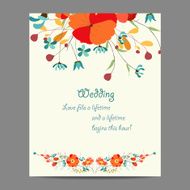 Wedding invitation card with abstract floral background