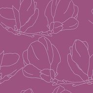 Seamless pattern with decorative magnolias flowers Vector flora