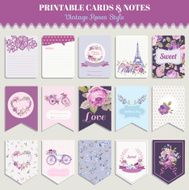 Vintage Flowers Card Set - for party decoration N3