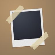 Taped Retro Style Photo Frame Vector