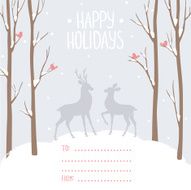 postcard winter deer