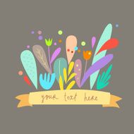 Decor with floral elements in vector N2
