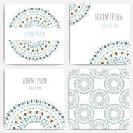 Set of four geometric ornament cards