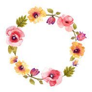 Beautiful flower watercolor wreath N2
