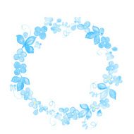 Hand painted Watercolor flowers wreath N3