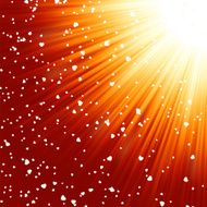 Little hearts floating on rays of light EPS 8 N7
