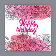 birthday card with roses