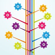 Colorful flowers with lines