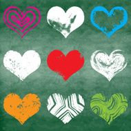 Vector watercolor hearts Valentine Day N6