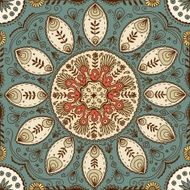 Hand drawn mandala tile (seamless pattern)