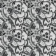 Lace seamless pattern with flowers N257