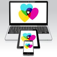 SmartPhone Tablet and Laptop LoveHearts
