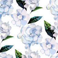 Watercolor gardenia pattern