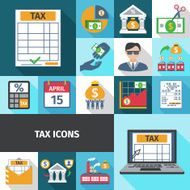 Tax Flat Icon Set