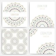 Set of four geometric ornament cards N2