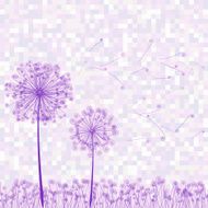 Retro greeting card flowers and dandelion EPS 8
