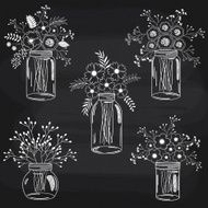 Chalkboard flowers in jars