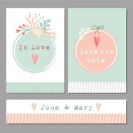 Set of floral romantic wedding baby shower birthday cards
