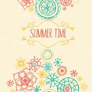 Cute cartoon flowers card in vector N2