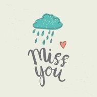 Hand drawn miss you card vector illustration N4