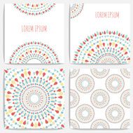 Set of four geometric ornament cards N3