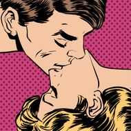 man woman kiss love relationship romance