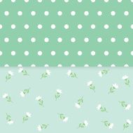 Flower pattern with polka dots seamless background