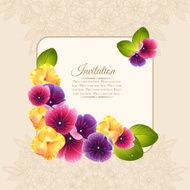 Colorful elegant frame of naturalistic flower wreath