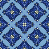 blue seamless floral vector pattern N2