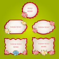 Vector set vintage labels with flowers