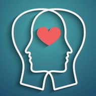 SIlhouette of head with heart symbol N3