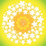 White floral wreath on bright background