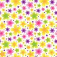 Bright floral seamless pattern on light background
