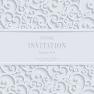Vector White 3d Vintage Christmas or Invitation Cards Background N2