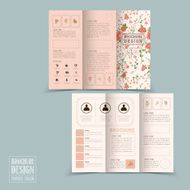 graceful floral tri-fold brochure template design