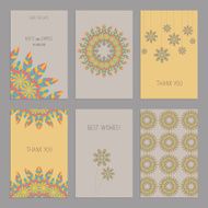 Set of vintage cards templates editable in ethnic Indian style N2