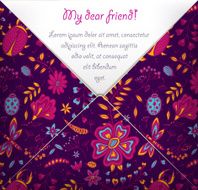 My dear friend card with colorful floral pattern N2