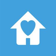 Love house white icon