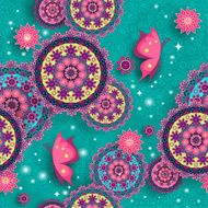 Geometric floral pattern with lights