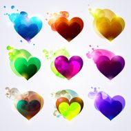 Set of Colorful hearts N3
