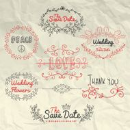 Vector Sketched Design Elements on Crumpled Texture