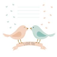 card for Valentines Day with two birds